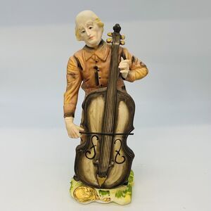 Vtg Original ARNART CREATION Old Man with Cello Figurine, MIJ, porcelain 8"
